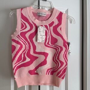 NWT-Pink and White Patterned Sleeveless Top